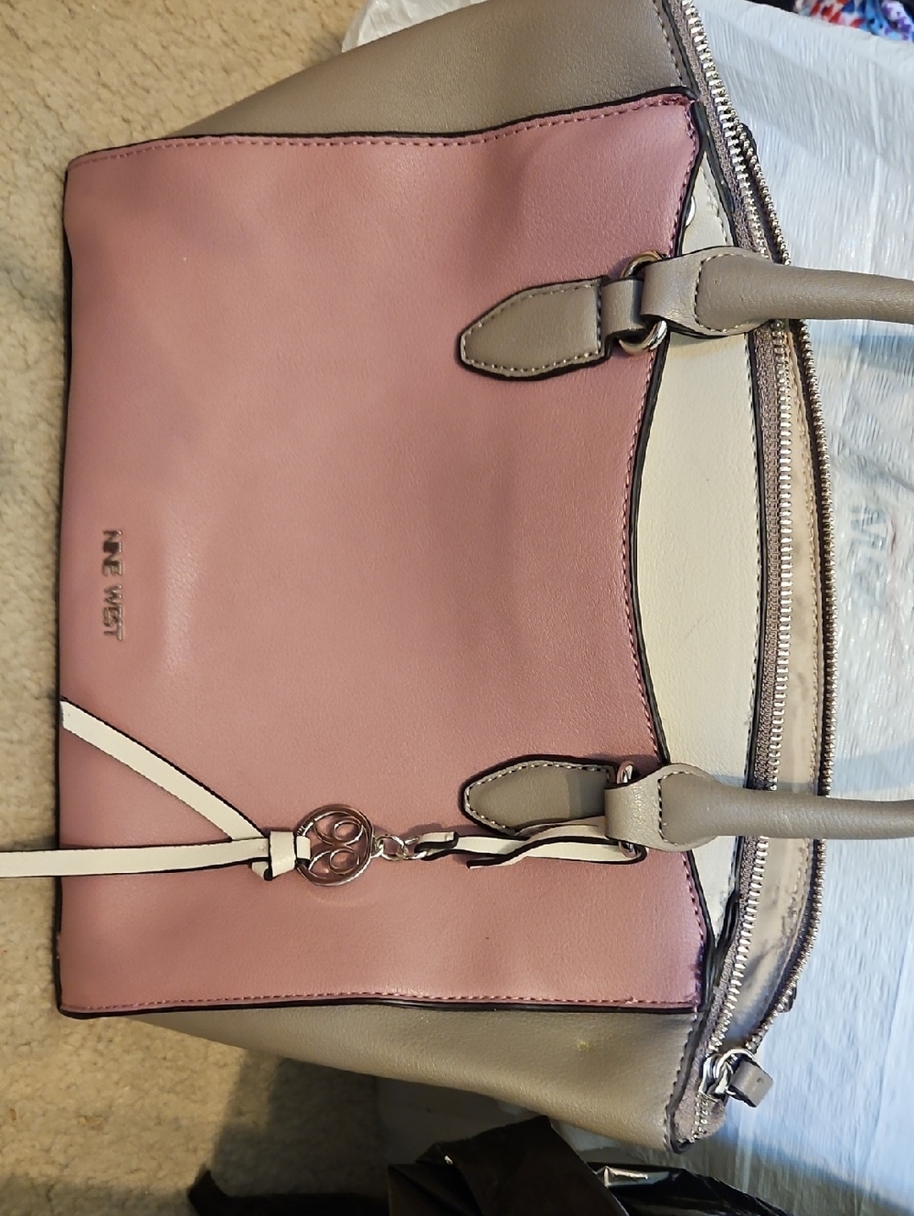 Women’s Two-Tone Pink & Taupe Tote Bag